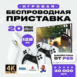 Консоль игровая приставка для телевизора GameStick M15 с ретро-играми: SEGA, Nintendo, PS1, 128 Гб, 30000+ игр
