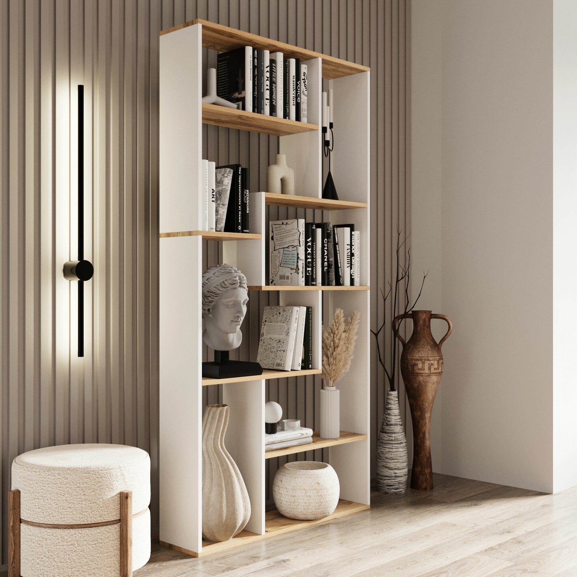 фото Стеллаж перегородка, напольный Лофт на балкон. Для книг и цветов. 1800х900х210