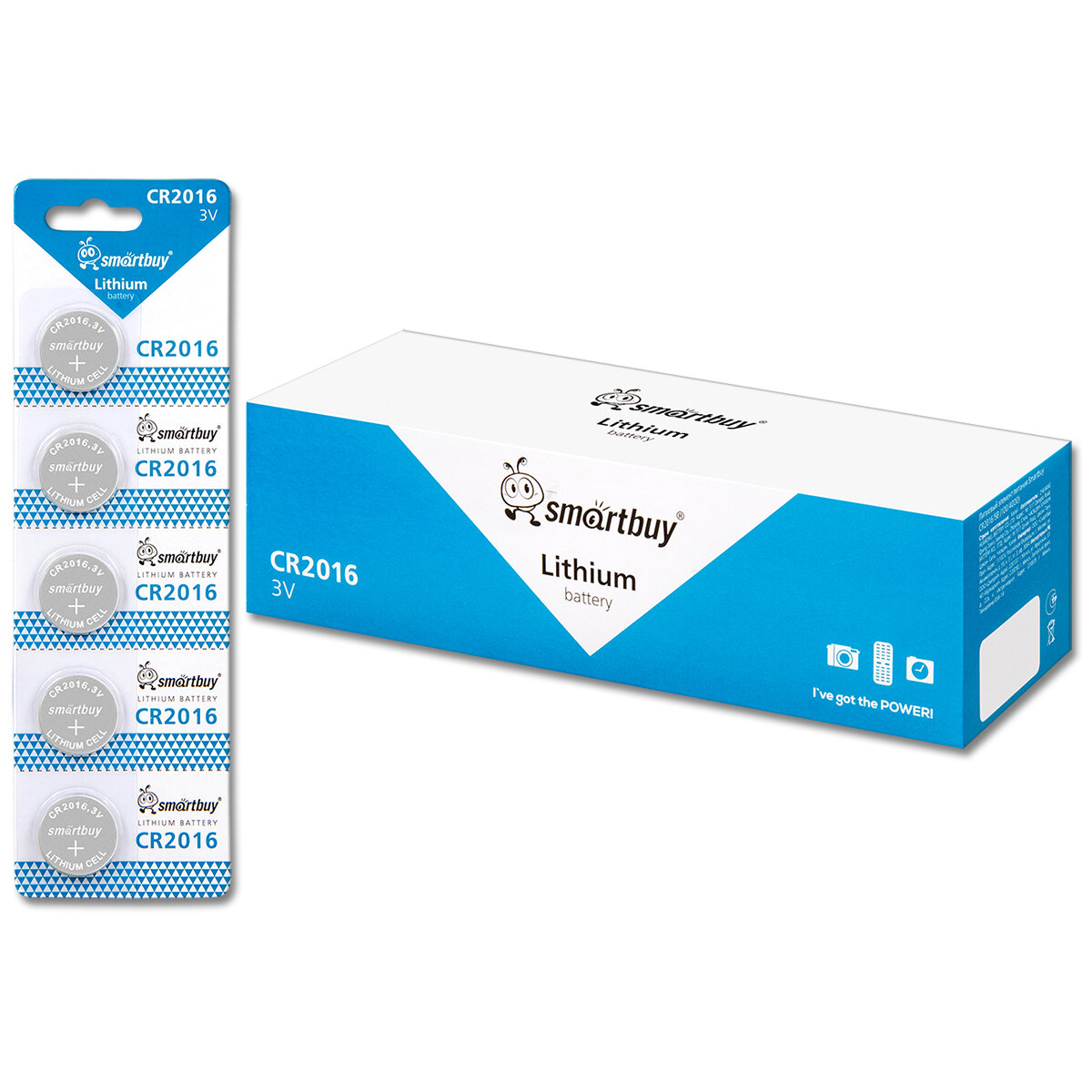 Батарейка CR2016 3V SmartBuy Blister, упаковка 100 шт.