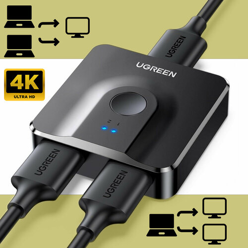 Переключатель делитель HDMI 2.0 UGREEN Bi-Directional Switch 4K 60 Hz (2 в 1 хаб или 1 в 2 сплиттер)