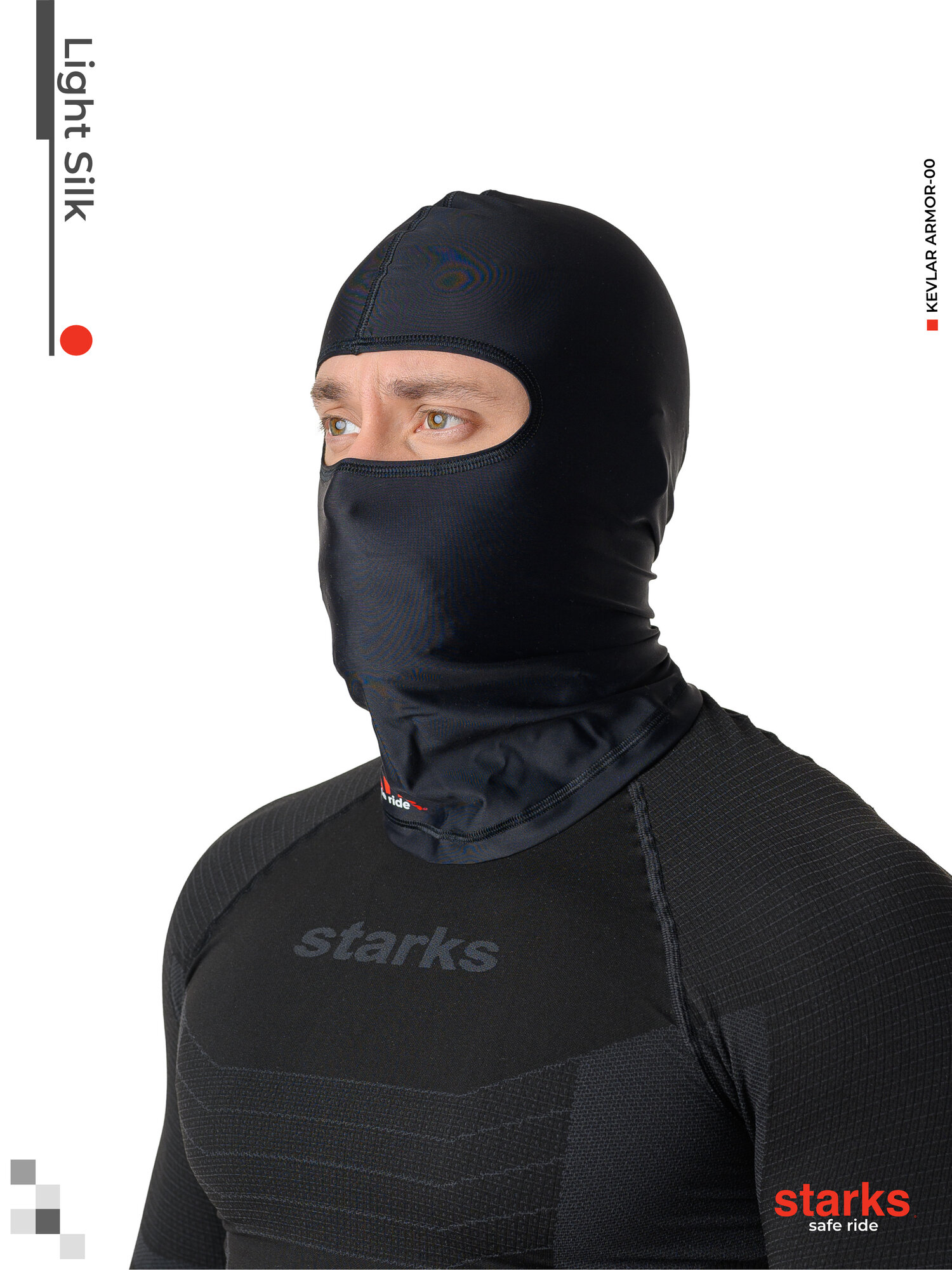 Балаклава STARKS Мотокросс для взрослых и детей размер one size черный