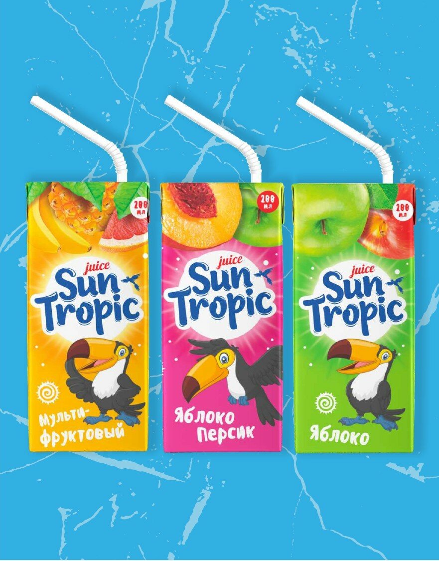 Напиток "Sun Tropic" Яблоко, в тетра паке, 0,2л, негазированный — фото 1