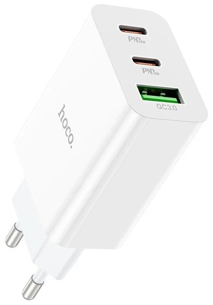 Зарядное устройство Hoco C99A USB QC3.0 + Type-C*2 PD20W + Кабель USB to micro USB 1м Белый