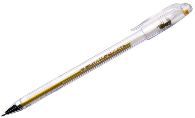 Ручка гелевая Crown золото, металлик, 0,7 мм