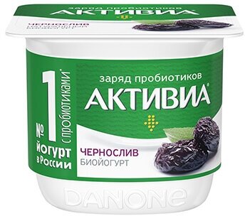 Йогурт АктиБио с черносливом 2,9% бзмж 130г