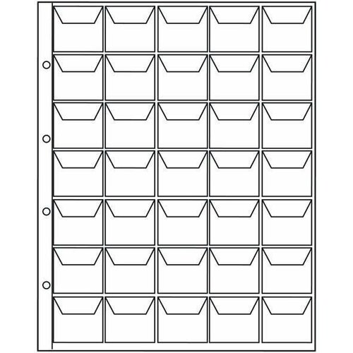 Лист для монет, формат Оптима на 35 ячеек (упаковка 5 шт.)