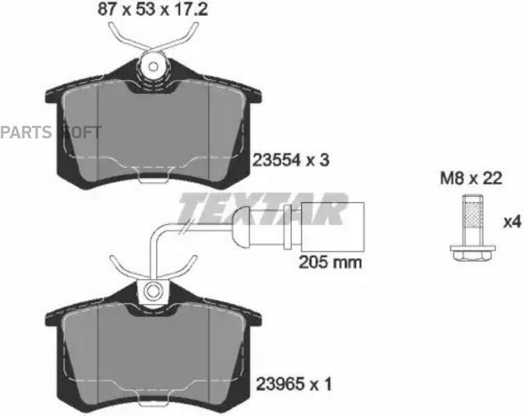 TEXTAR 2355403 Колодки тормозные дисковые к т 4 шт.