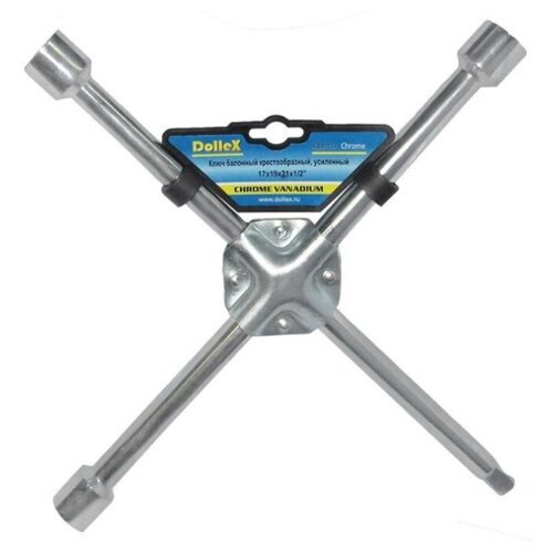 фото Ключ баллонный dollex kbx-114 крестовой 17х19х21х1/2 усиленный, хром