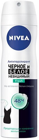 Nivea Дезодорант спрей женский, fresh невидимая защита для черного и белого 150мл