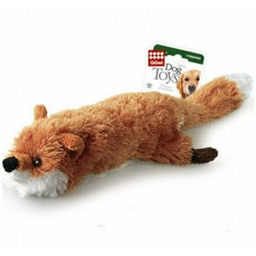 GiGwi игрушка для собак Лиса с большой пищалкой/ткань, пластик