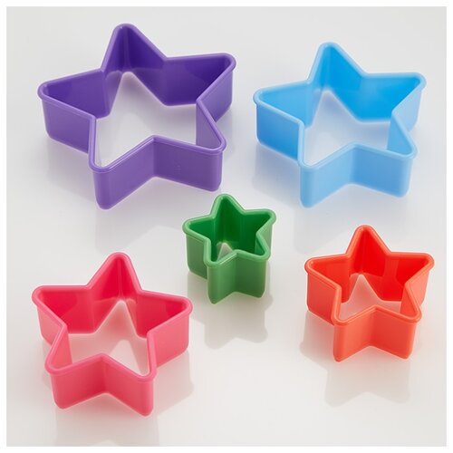 BE-4412/5 Webber Набор форм для печенья 5 разм звездочки (пласт)