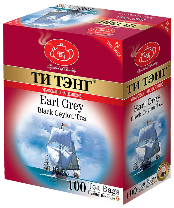 Чай черный Ти Тэнг Earl grey в пакетиках, 100 пак.