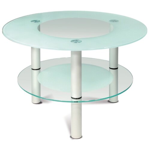 фото Стол журнальный кристалл 3 алюминий/прозрачное мебелик