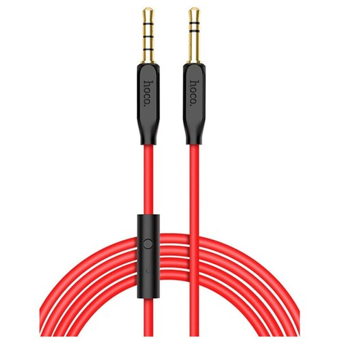 Кабель hoco. UPA12 miniJack 3.5 - miniJack 3.5 с микрофоном, длина 1 м, 1 шт., черный