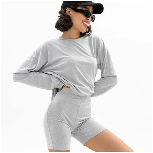 фото Шорты женские, домашние, р. s, бамбук/полиэстер, серые, eleanor kuchenland