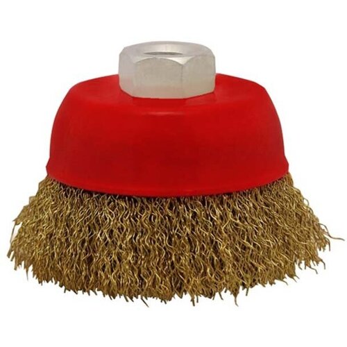 Корщетка для ушм vira 100мм чашеобразная латунир витая проволока 2390₽