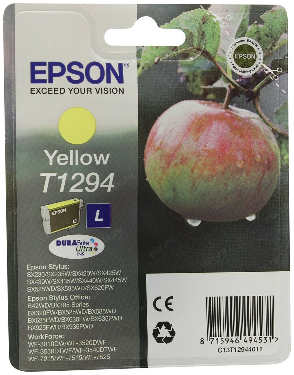 Картридж EPSON T1294 желтый [c13t12944012] - фото №4