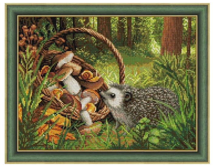 Картина стразами «Ёжик в лесу» (АЖ-1760) - фотография № 10