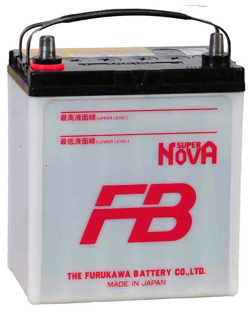 Аккумулятор автомобильный Furukawa Battery FB Super Nova 38 А/ч 330 А прям. пол. 40B19R Азия авто (187x127x227) без бортика