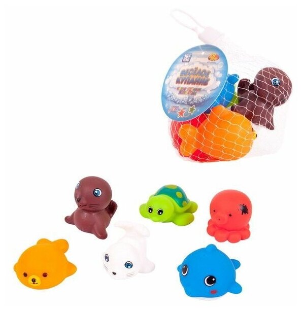 Набор резиновых игрушек для ванной Abtoys Веселое купание 8 предметов