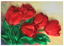 Каролинка Набор для вышивания лентами Тюльпаны 25 х 32.5 см (КЛ(н)-3031)