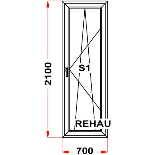 Балконная дверь ПВХ REHAU (2100 x 700)