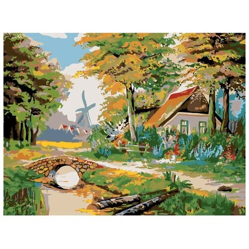 Картина по номерам на холсте с подрамником «Домик в лесу», 40х30 см школа талантов картина по номерам на холсте с подрамником домик в лесу 40х30 см