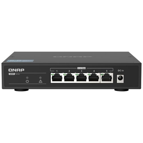 Коммутатор/ QNAP QSW-1105-5T 5-Port RJ-45 Unmanaged 2.5Gbps fanless switch, Switching Capacity 25Gbps QSW-1105-5T