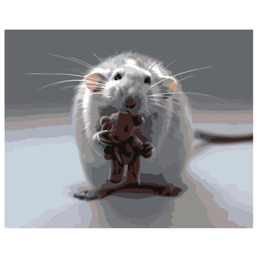 картина по номерам 40х50 кот и мышонок холст на подрамнике акриловые краски Мышонок с мишкой Раскраска картина по номерам на холсте