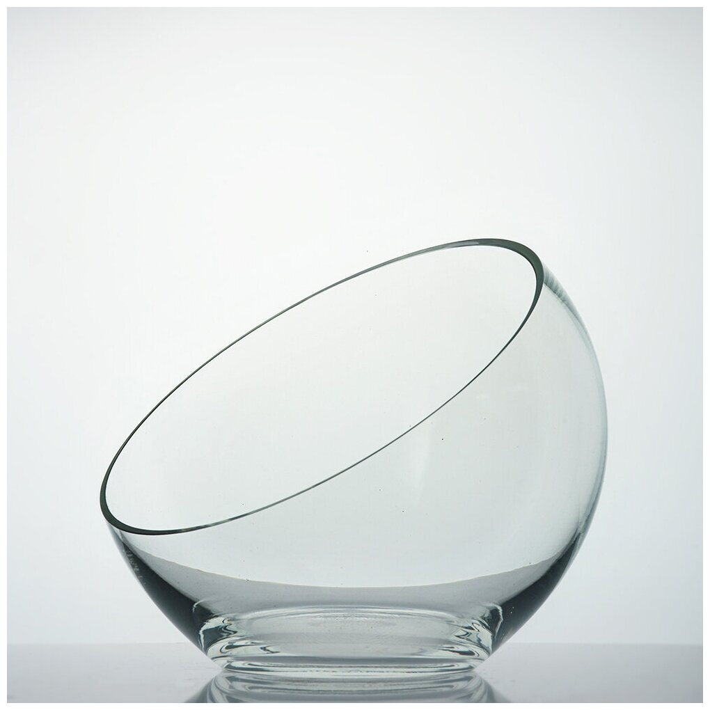 Ваза шар для декора и интерьера косой срез стекло гладь Неман 5578/1 высота 155 см диаметр 18 см.