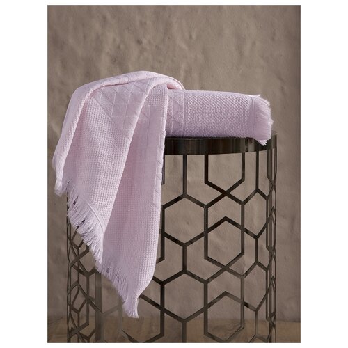 фото Полотенце бамбуковое с жаккардом "karna. monard", 70x140 см, цвет пудра