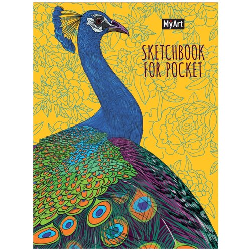 Скетчбук Проф-Пресс, My Art Sketchbook For Pocket Павлин, 14.8 х 10.5 см (А6), 70 г/м², 48 л. разноцветный 1 A6 14.9 см 10.5 см 120 г/м² myart мой арт блокнот единороги