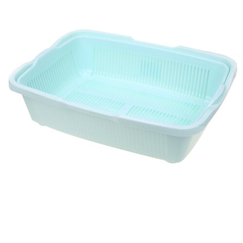 Лоток-туалет для кошек 23х42х11см пластик с сеткой ментоловый Россия 682₽