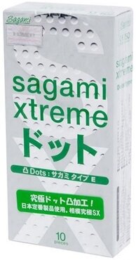 40622 Sagami Xtreme Type E, 10 шт. Анатомические презервативы с точками