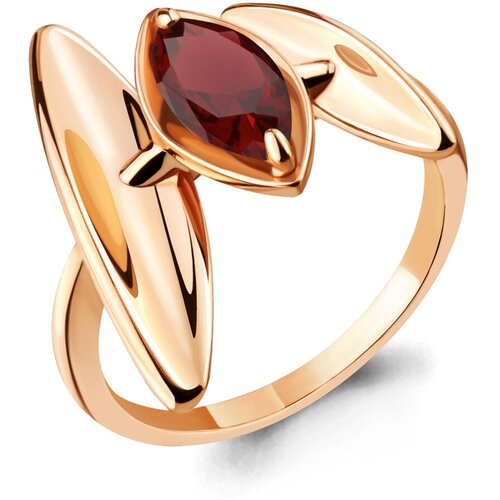 фото Кольцо из золочёного серебра aquamarine а6917303-п с гранатом, размер 17 diamant-online