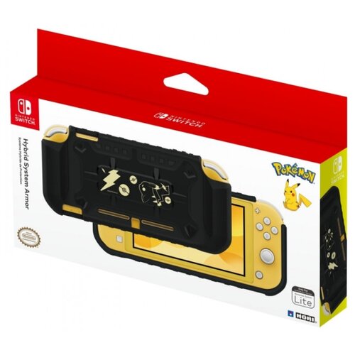 фото Hori защитный чехол hybrid system armour pokémon pikachu для консоли nintendo switch lite (ns2-077u) black & gold