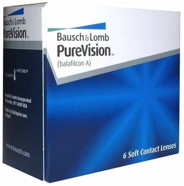 Контактные линзы Bausch & Lomb PureVision, 6 шт., R 8,6, D -6