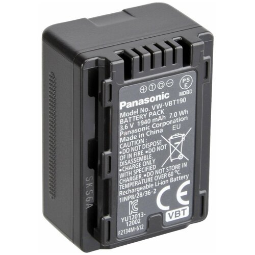 Аккумулятор Panasonic VW-VBT190 зарядное устройство panasonic vw bc10 [vbk180 360 vbt190 380