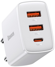 Беспроводная зарядная станция Baseus Compact Quick Charger, мощность Qi: 30 Вт, 20 Вт, EU, белый