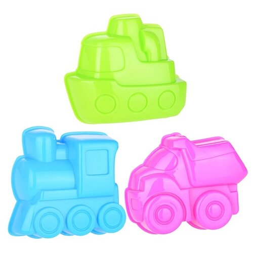 фото Набор нордпласт 080 транспорт, зеленый/розовый/голубой