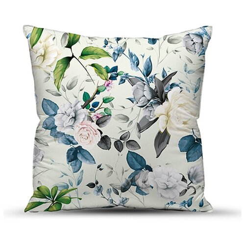 фото Подушка декоративная из габардина с фотопечатью традиция, 4223, цветочная акварель, 40x40
