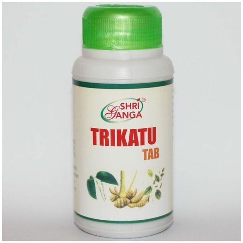 Трикату Шри Ганга (Shri Ganga Trikatu) для вывода токсинов, для контроля веса, для работы ЖКТ, 120 таб.