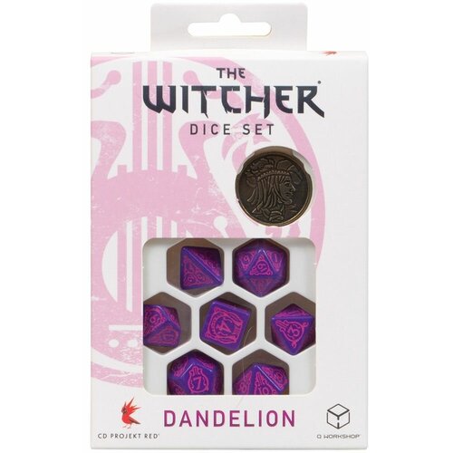 Набор кубиков для настольных ролевых игр (Dungeons and Dragons, DnD, D&D, Pathfinder) - The Witcher Dice Set. Dandelion - the Conqueror of Hearts