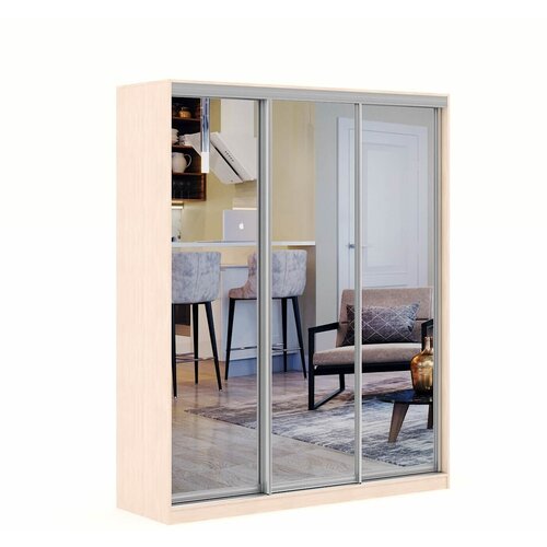 Шкаф-купе Версаль 3-202b дуб молочный современный для прихожей