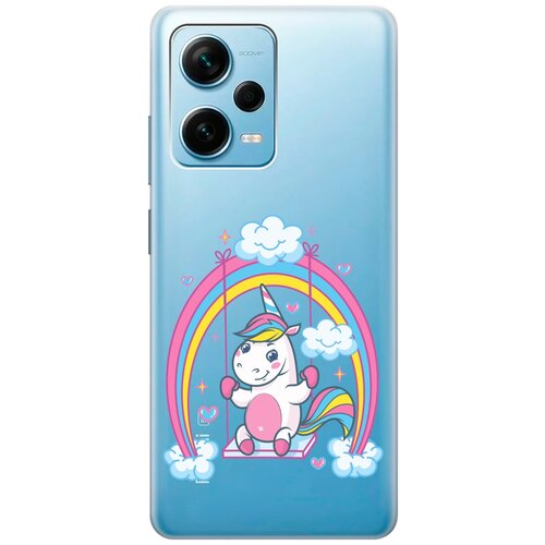 Силиконовый чехол с принтом Unicorn для Xiaomi Redmi Note 12 Pro / Note 12 Pro+ / Note 12 Explorer Edition чехол книжка на xiaomi redmi note 12 pro note 12 pro note 12 explorer edition c принтом девушка и подсолнухи золотистый