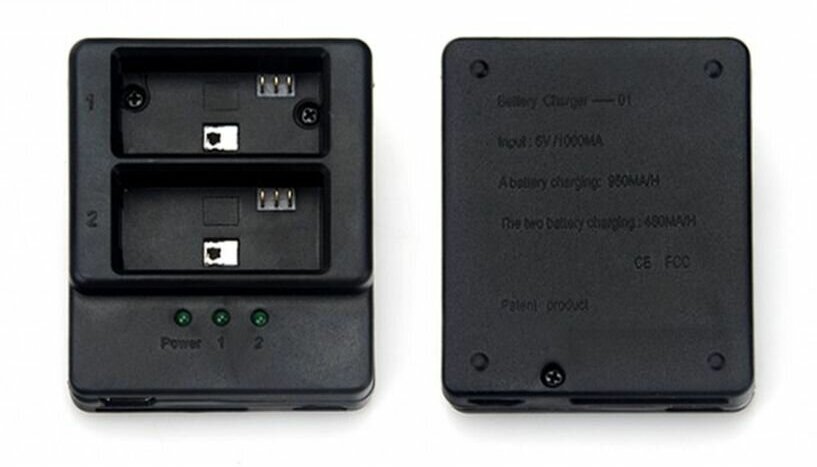 Зарядное устройство для двух аккумуляторов GoPro 3/3+ (разъемы: Iphone, mini-USB, miсro-USB)