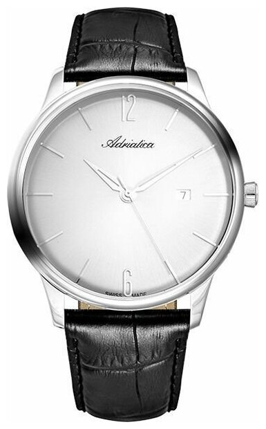 Наручные часы Adriatica Premiere Часы мужские Adriatica A8269.5253Q, черный, серебряный
