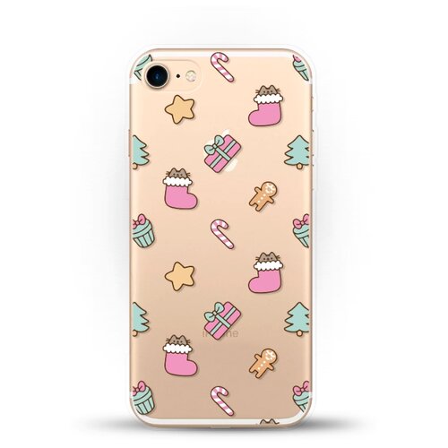 фото Силиконовый чехол новогодний "узор" на apple iphone 7 andy & paul