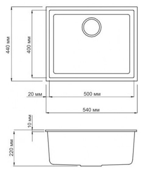 Кухонная мойка OMOIKIRI Bosen 54-U-SA (4993163) - фотография № 2