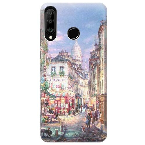 фото Re:pa чехол - накладка artcolor для huawei p30 lite / honor 20s / honor 20 lite с принтом "пейзаж монмартра"